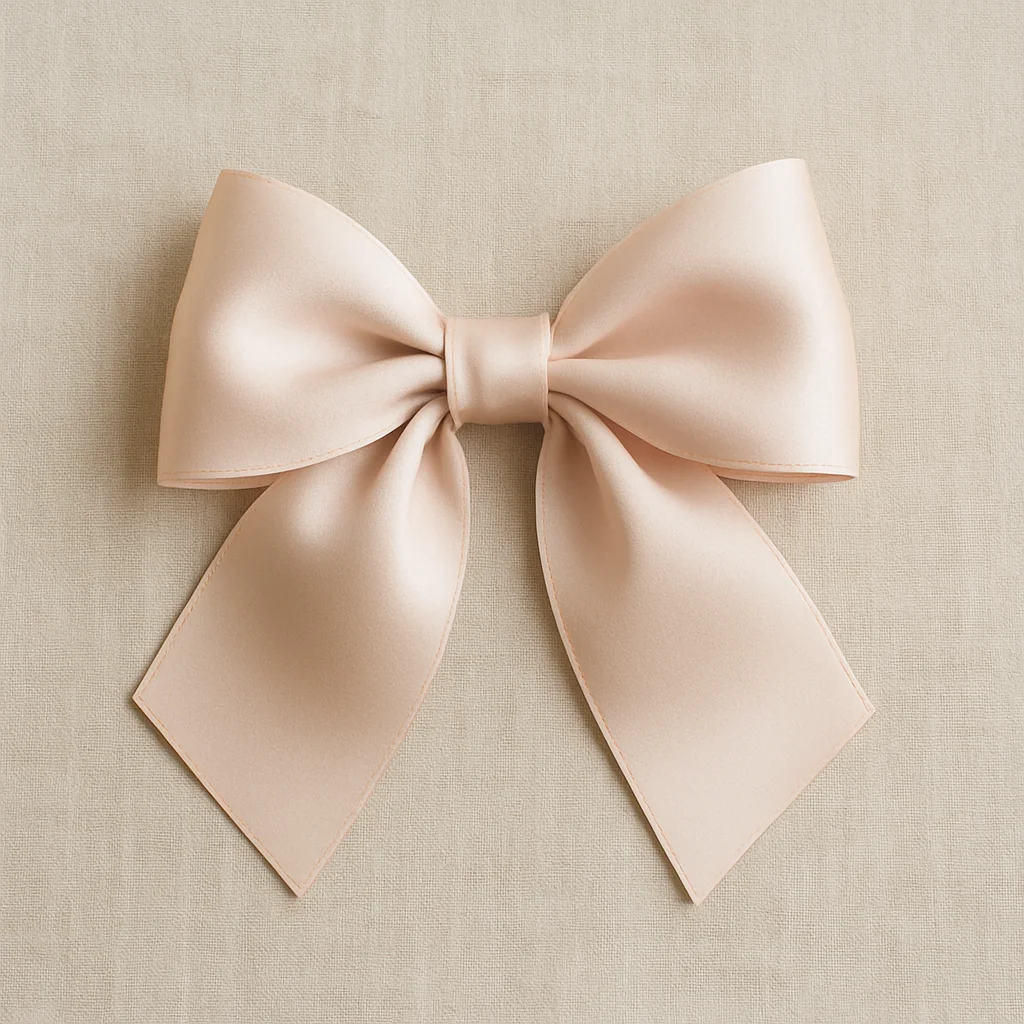 Blush satino kaspinas